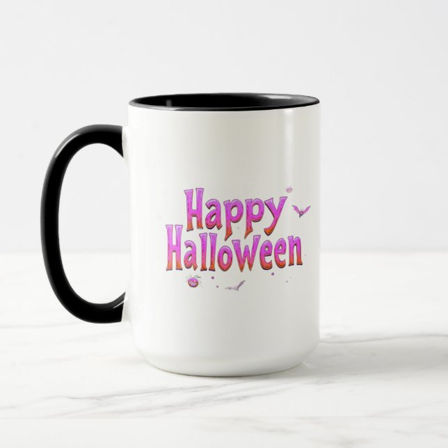 Caneca Feliz Halloween com brilho no escuro (Esquerda)