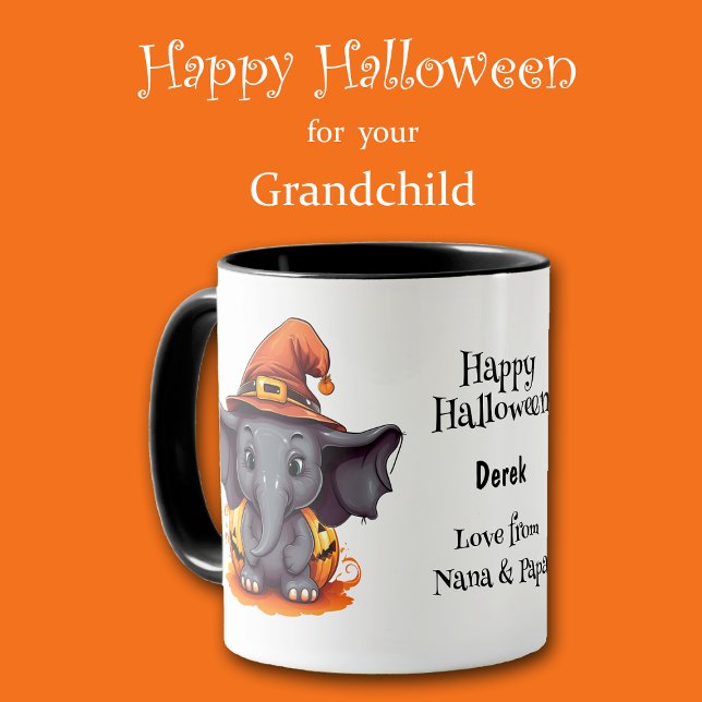 Caneca Feliz Halloween Elephans Kids (Criador carregado)