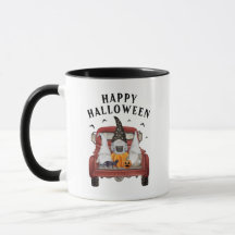 Feliz Halloween Gnomos Vintage Truck
