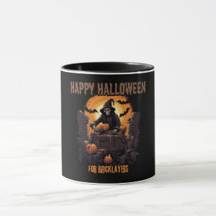 Caneca Feliz Halloween para pedreiro, abóboras