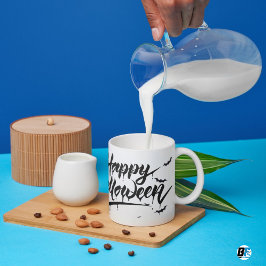 Caneca Feliz Halloween Vintage Design de texto Spooky