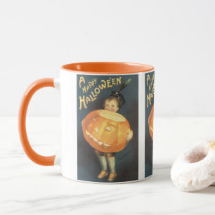 Caneca Feliz Halloween Vintage por Ellen Clapsaddle