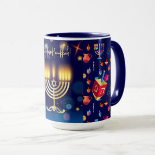 Caneca Feliz Hanukkah Feriado Judaico Personalizado
