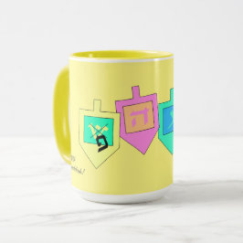 Caneca Feliz Hanukkah Hebraico