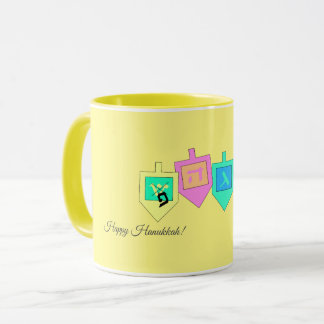 Caneca Feliz Hanukkah Hebraico