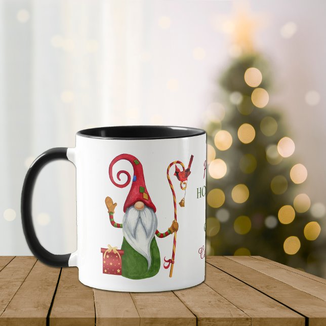 Caneca Feliz Ho Ho Ho Natal Gnomo (Criador carregado)