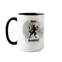 Feliz Howlidays Engraçado Werewolf Coffee Mug