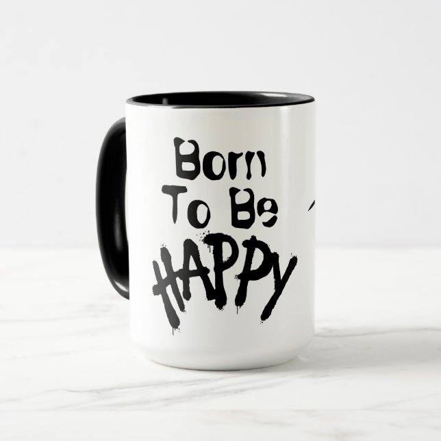 Caneca " Feliz " Mug (Frente Esquerda)
