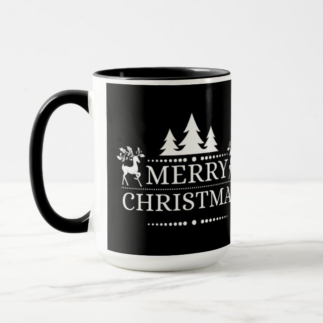 Caneca Feliz Natal 2 Tone Mug-Black (Esquerda)