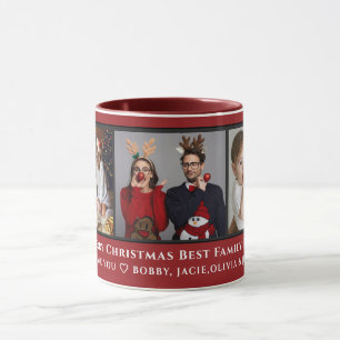 Caneca Feliz Natal 3 Colagem de Fotos de Família Natal