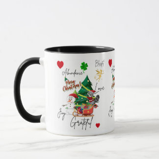 Caneca Feliz Natal | Alegria, Amor & Abundância | 