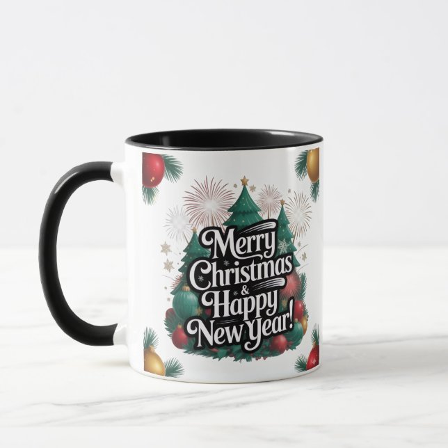 Caneca Feliz Natal & Ano Novo feliz (Esquerda)