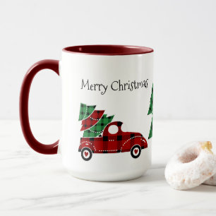 Caneca Feliz Natal Antiquado, Red Truck Mug