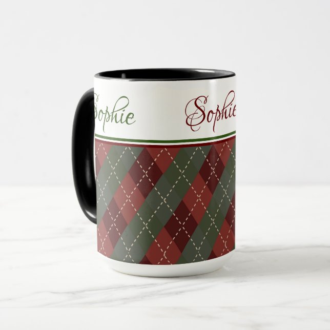 Caneca Feliz Natal Arygle Mug (Frente Esquerda)