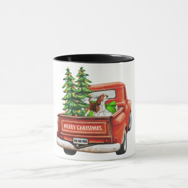 Caneca Feliz Natal Beagle Dog Mug (Centro)