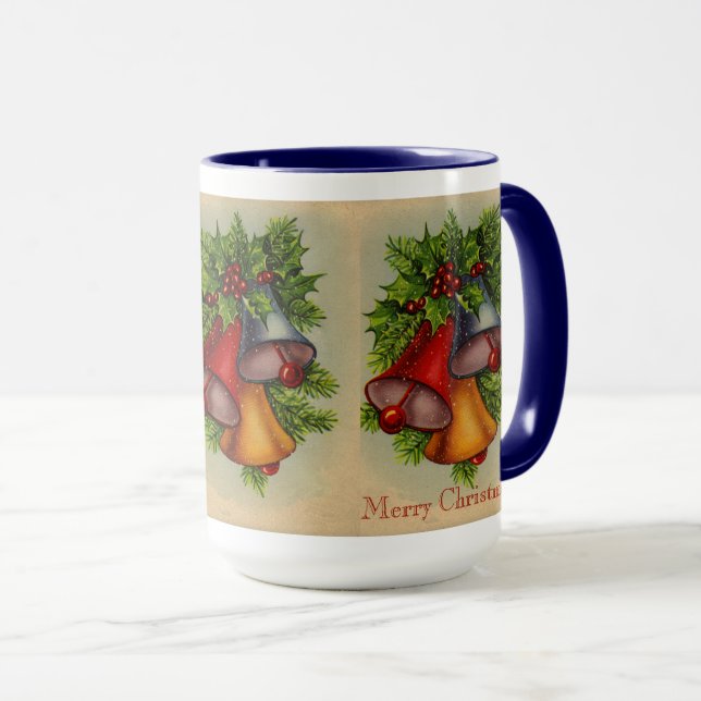 Caneca Feliz Natal Bells Mug (Frente Esquerda)