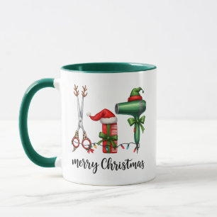 Caneca Feliz Natal Cabeleireiro Estilista Festivo Natal