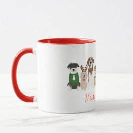Caneca Feliz Natal Cães Vermelhos