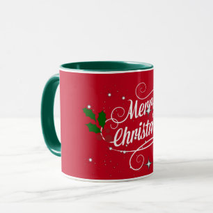Caneca Feliz Natal, cores festivas de Natal.