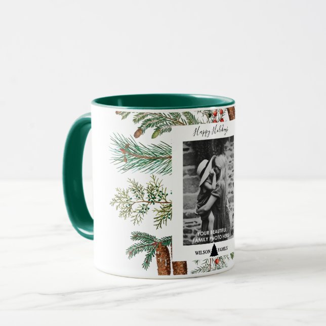 Caneca Feliz Natal da família Feriados (Frente Esquerda)