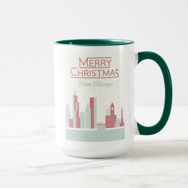 Caneca Feliz Natal de Chicago (Direita)