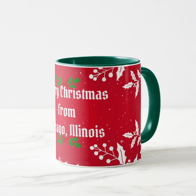 Caneca Feliz Natal de Chicago, Illinois (Frente Esquerda)