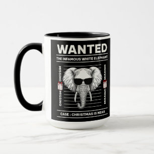Caneca Feliz Natal de Elefante Branco