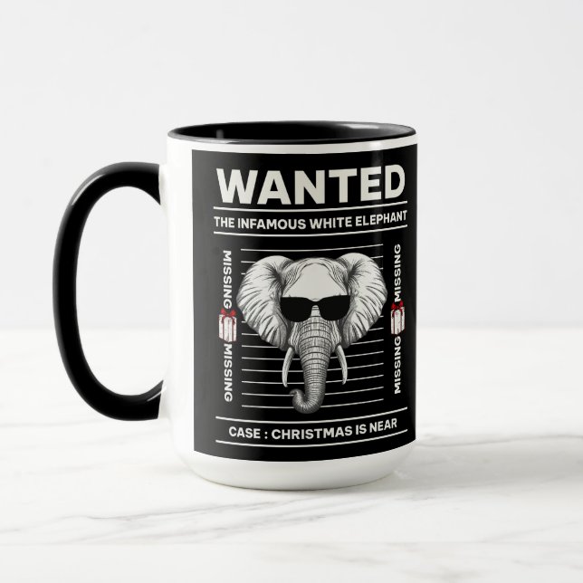 Caneca Feliz Natal de Elefante Branco (Esquerda)