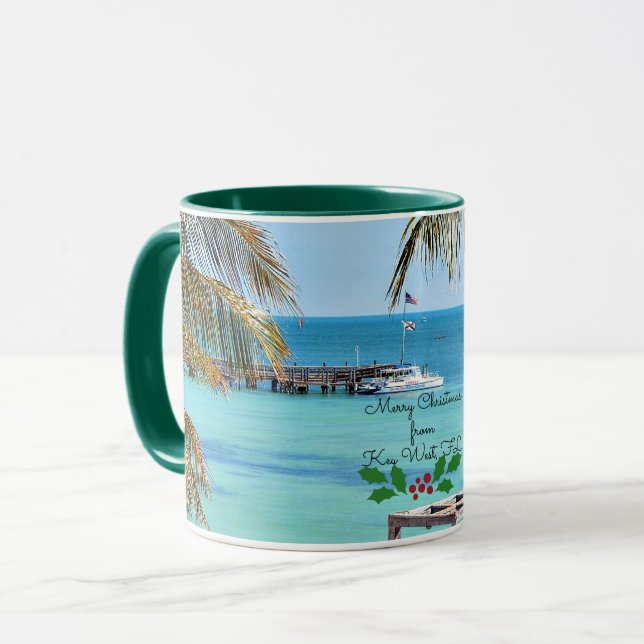 Caneca Feliz Natal de Key West (Frente Esquerda)