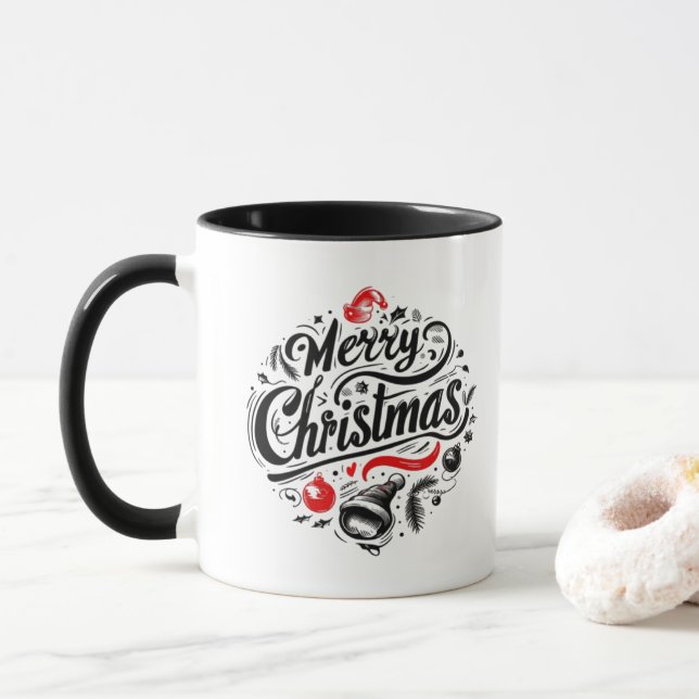 Caneca "Feliz Natal Design festivo" (Com Donut)