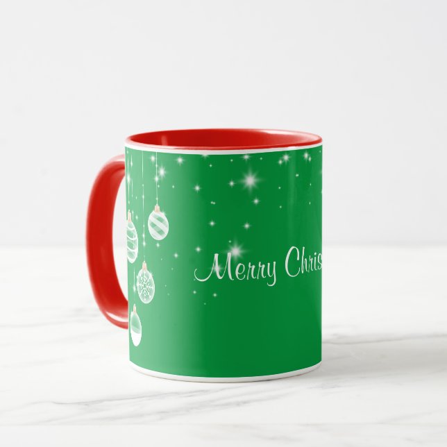 Caneca Feliz Natal, Design Ornamental, (Frente Esquerda)