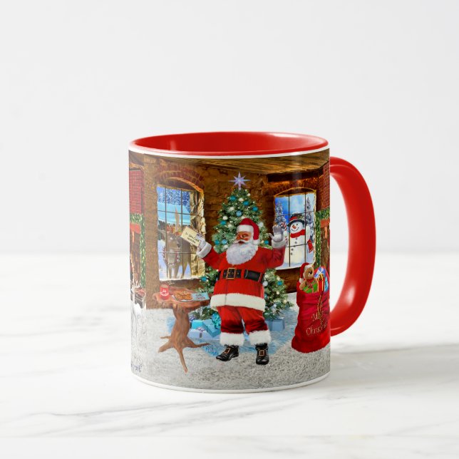 Caneca Feliz Natal do Papai Noel (Frente Esquerda)