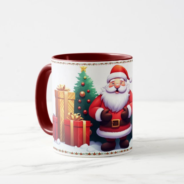 Caneca Feliz Natal dos Papais noeis felizes modernos fest (Frente Esquerda)