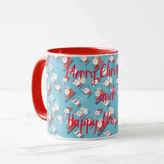 Caneca Feliz Natal e Feliz ano novo (Frente Esquerda)