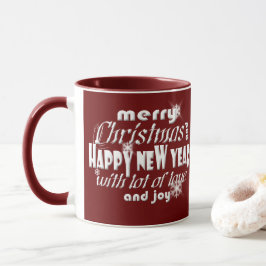 Caneca Feliz Natal e saudações ao Feliz ano novo RW