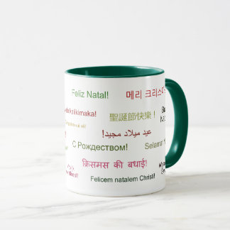 Caneca Feliz Natal em Muitas Línguas