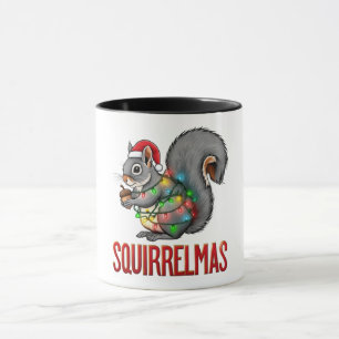 Caneca Feliz Natal Esquilo Divertido Natal Esquilo Feriad