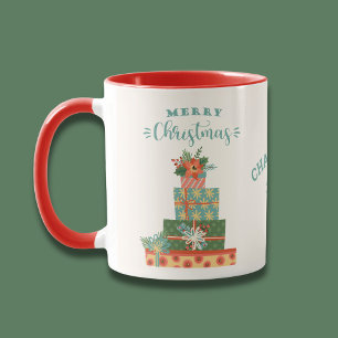 Caneca Feliz Natal Feriado Moderno Personalizado