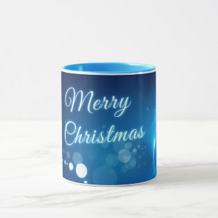 Caneca Feliz Natal Feriado Natal Xmas Azul Café