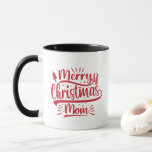 Caneca Feliz Natal - Foto da Família Mãe<br><div class="desc">Caneca de Natal só para a mãe - personalizada com uma foto da família.</div>
