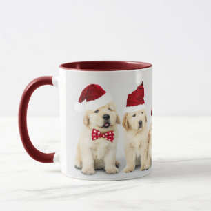 Caneca Feliz Natal Foto de Feriado de Cachorro Pet   Nata