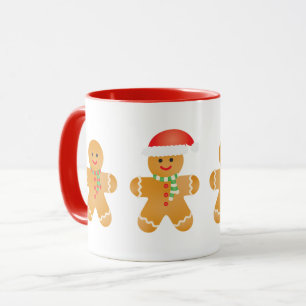 Caneca Feliz Natal Gingerpão Homens Santa Hat