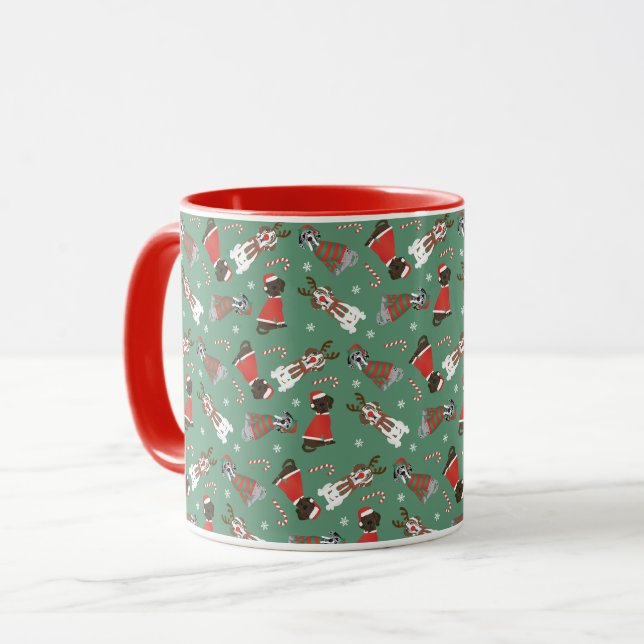 Caneca Feliz Natal - Grande Dane Dogs (Frente Esquerda)