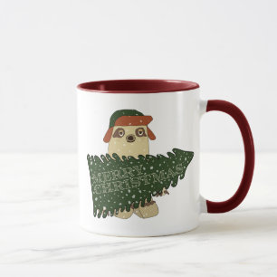 Caneca Feliz Natal Lama no Hat Xmas Tree Coffee Mug