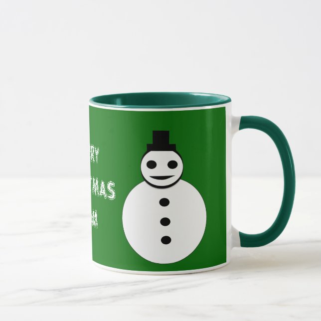 Caneca Feliz Natal Mãe Personalizada Snowman Mug (Direita)