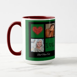 Caneca Feliz Natal Melhor Colagem de Fotografias da Mãe