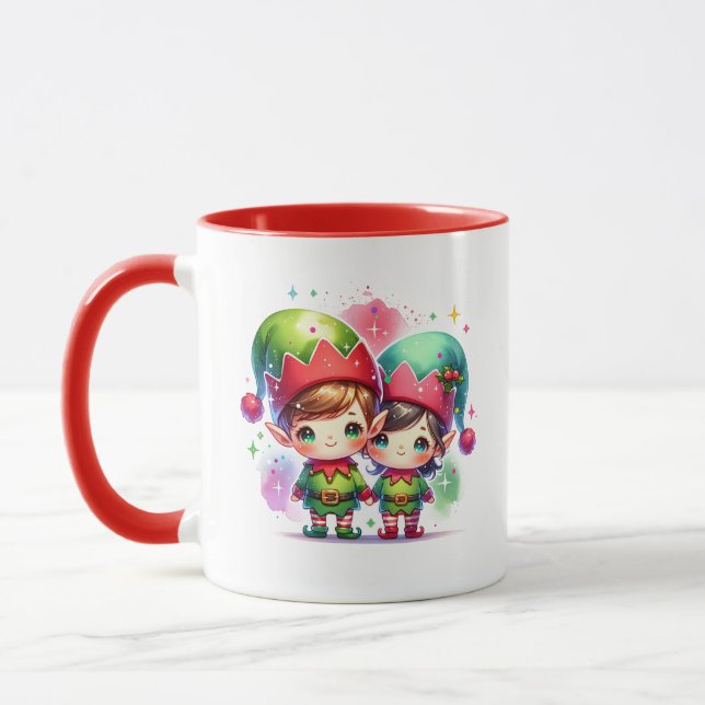 Caneca Feliz Natal Mimi Personalizou Elves (Esquerda)
