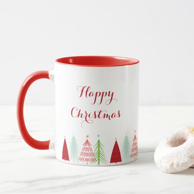 Caneca Feliz Natal - Mug de Árvore (Com Donut)