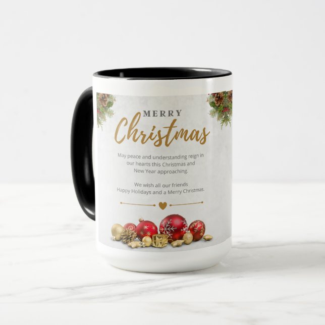 Caneca Feliz Natal - Mug De Café De Duas Toneladas (Frente Esquerda)