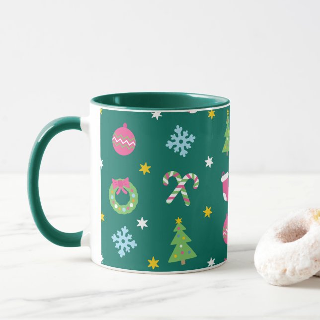 Caneca Feliz Natal padrão (Com Donut)